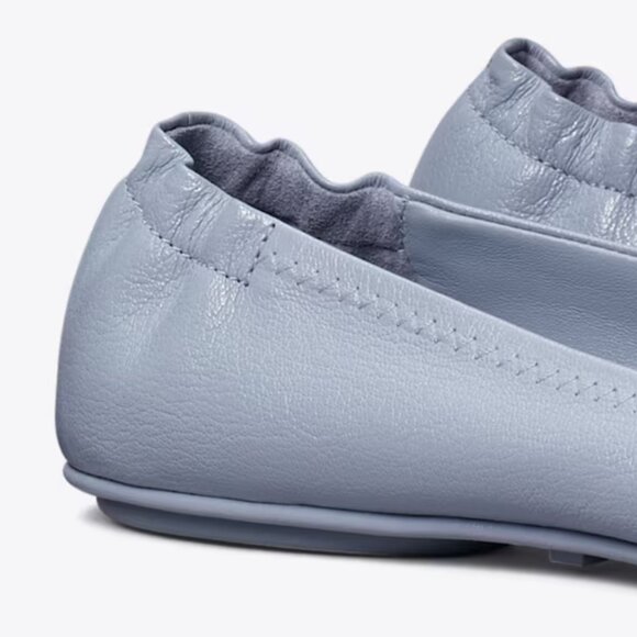 Tory Burch $228 MANY SIZES Minnie Leather Ballet Flats Dew Blue - Picture 9 of 9